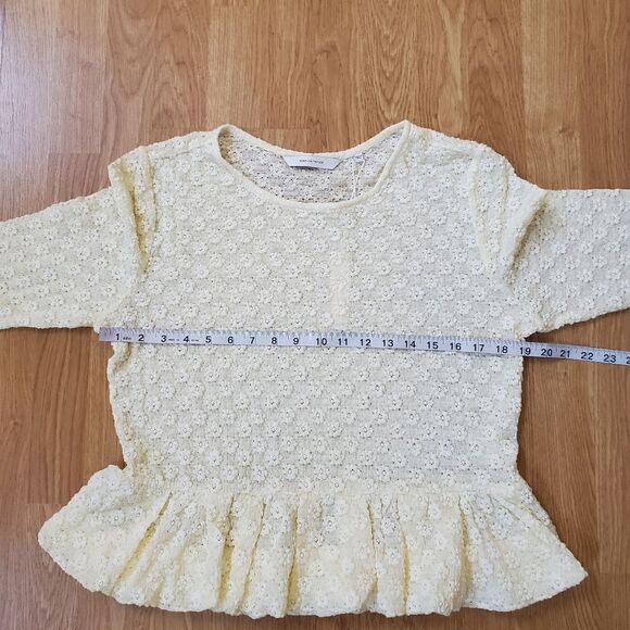 NEW! Rebecca Taylor Peplum Hem Long Sleeve Blouse - size XL in Vanilla - Picture 11 of 15